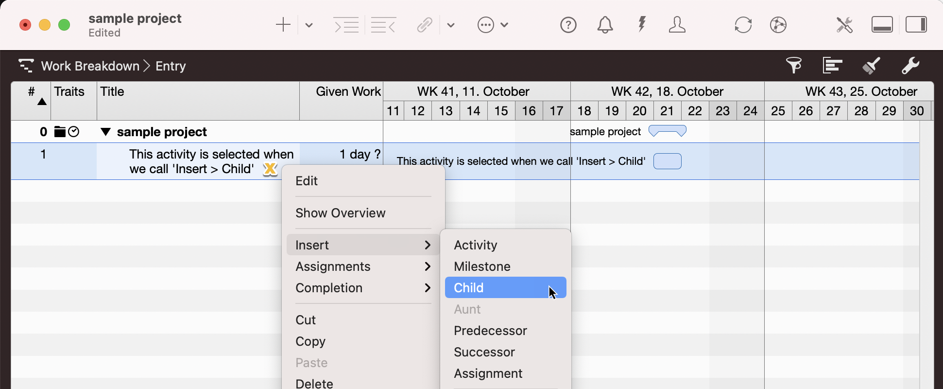 Merlin Project - Insert Child