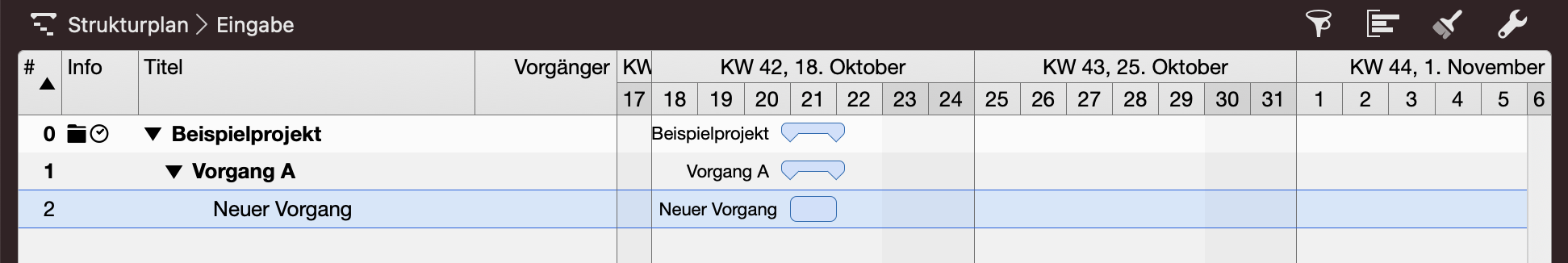 Merlin Project - Vorgang eingerückt