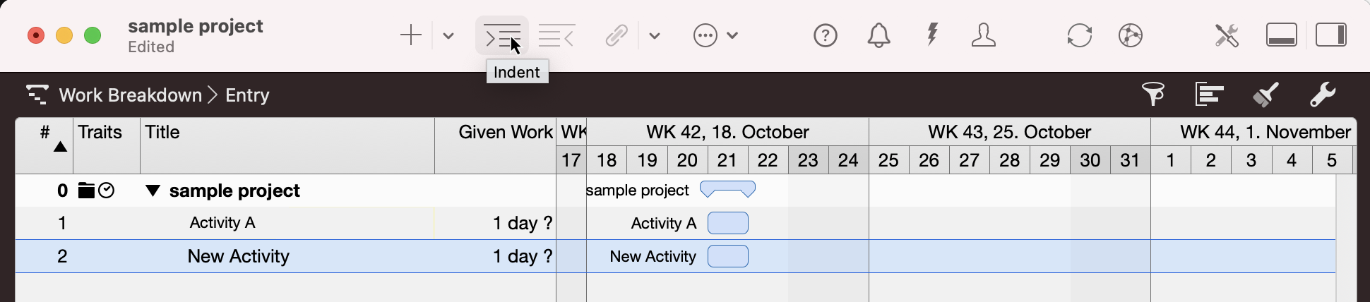 Merlin Project - Indent Activity