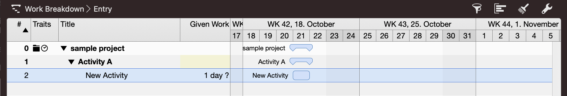 Merlin Project - Activity indented