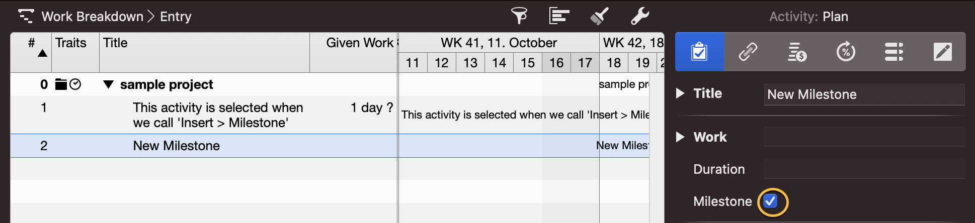 Merlin Project - Milestone inserted