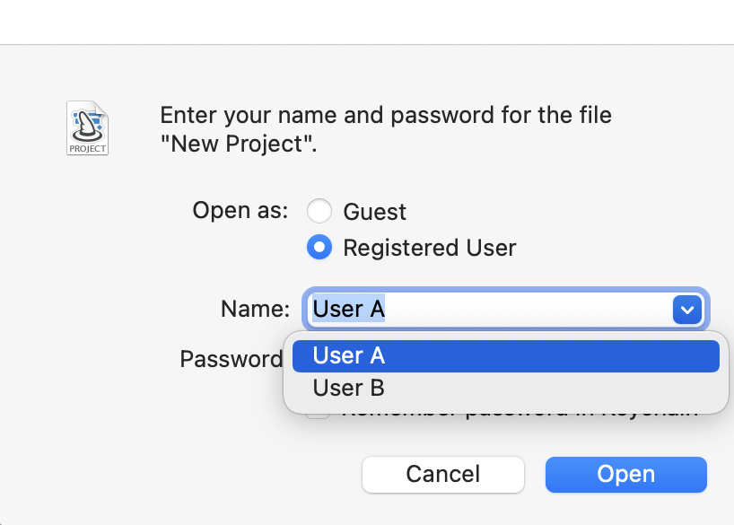 Login Dialogue User A