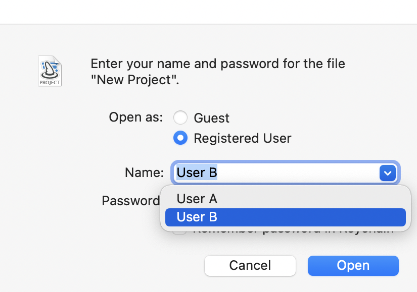 Login Dialogue User B Login Dialogue User B
