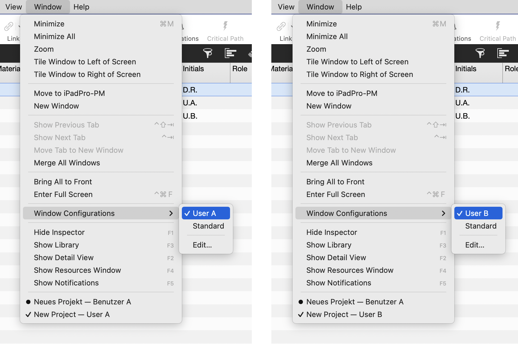 Window Configurations active separate for each user Window Configurations active separate for each user