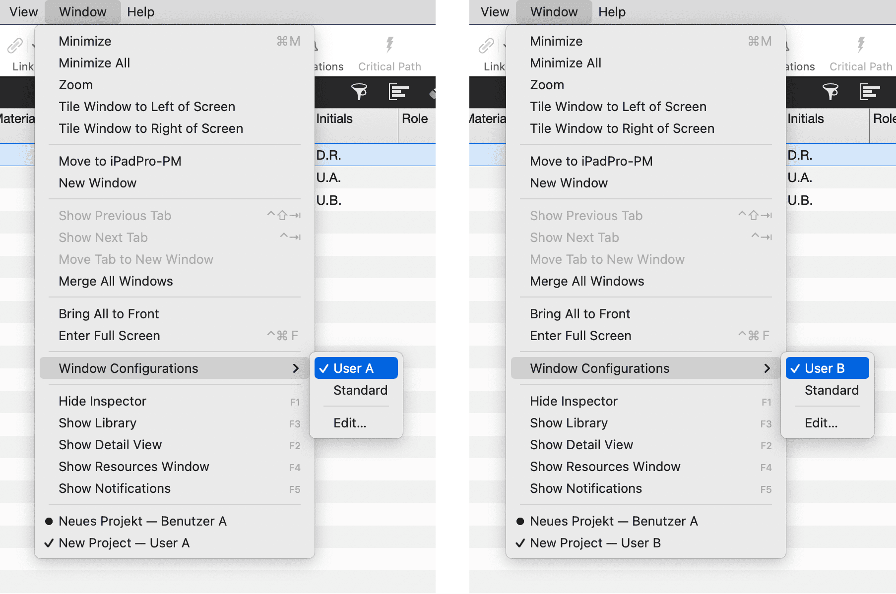 Window Configurations active separate for each user