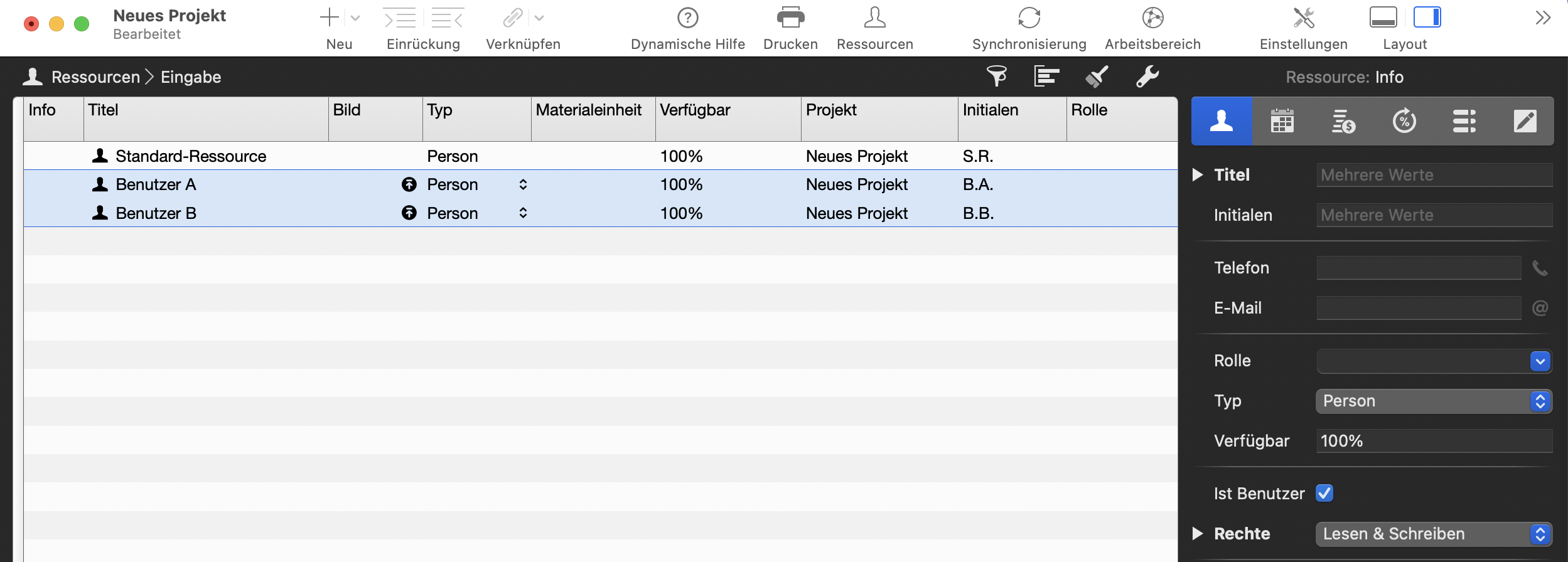 Ressourcen sind Benutzer
