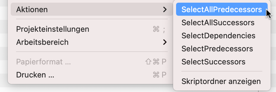 Merlin Project - Alle Vorgänger hervorheben