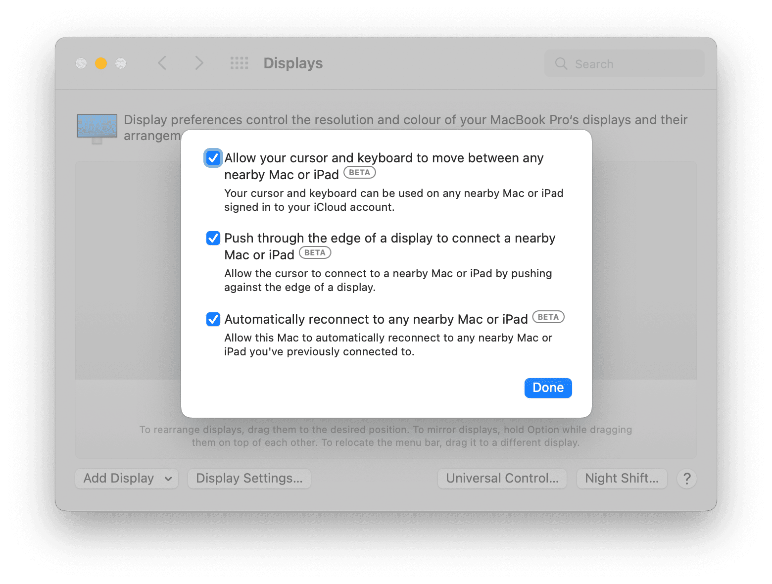 Universal Control on Universal Control on
