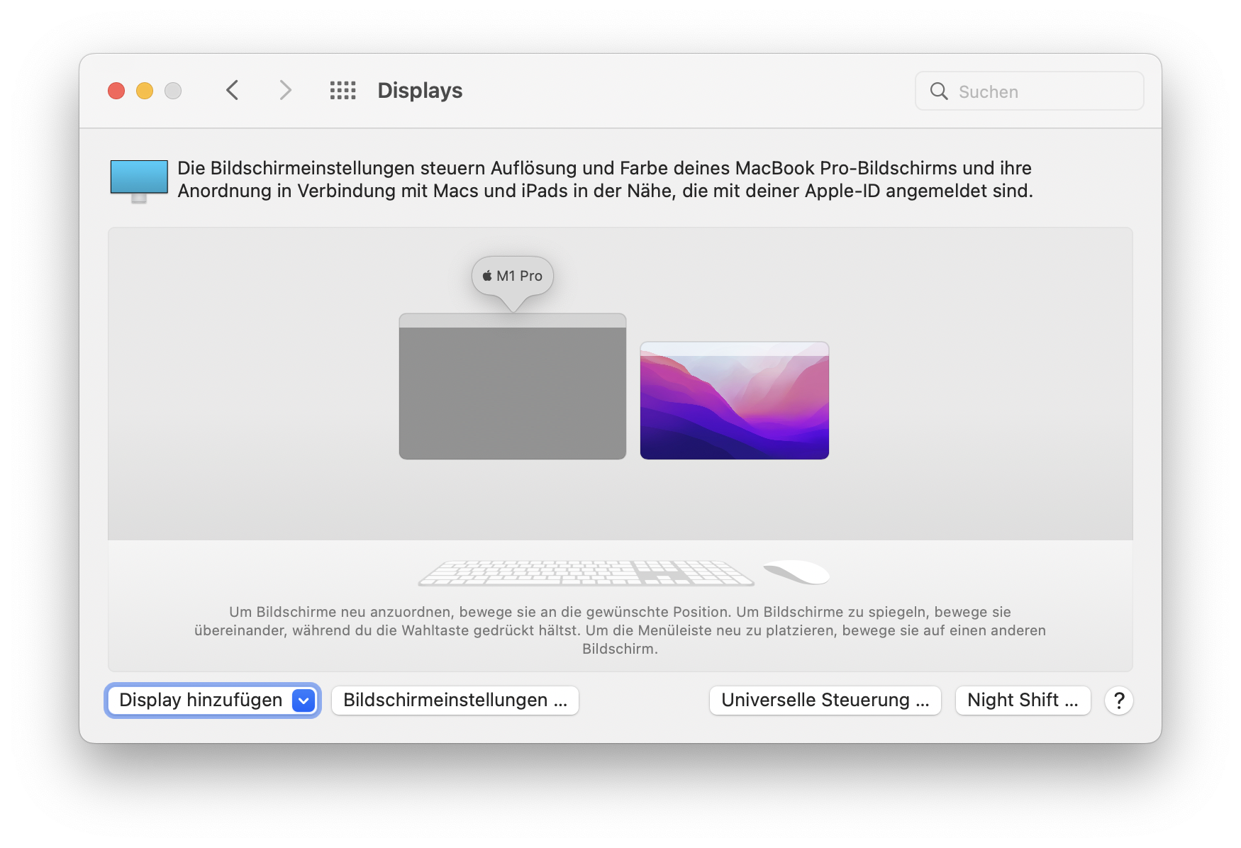 Systemeinstellungen > Displays