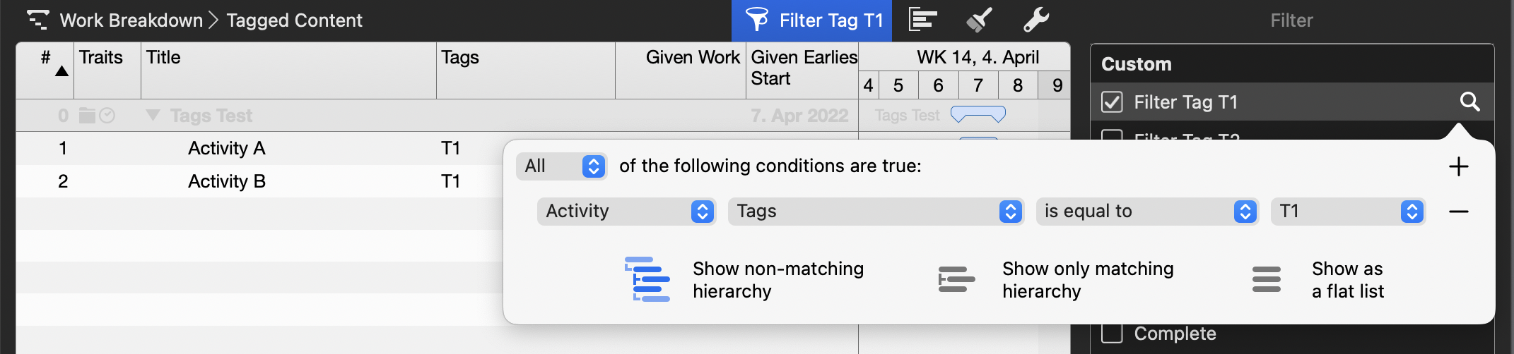 Merlin Project - Filter T1 options