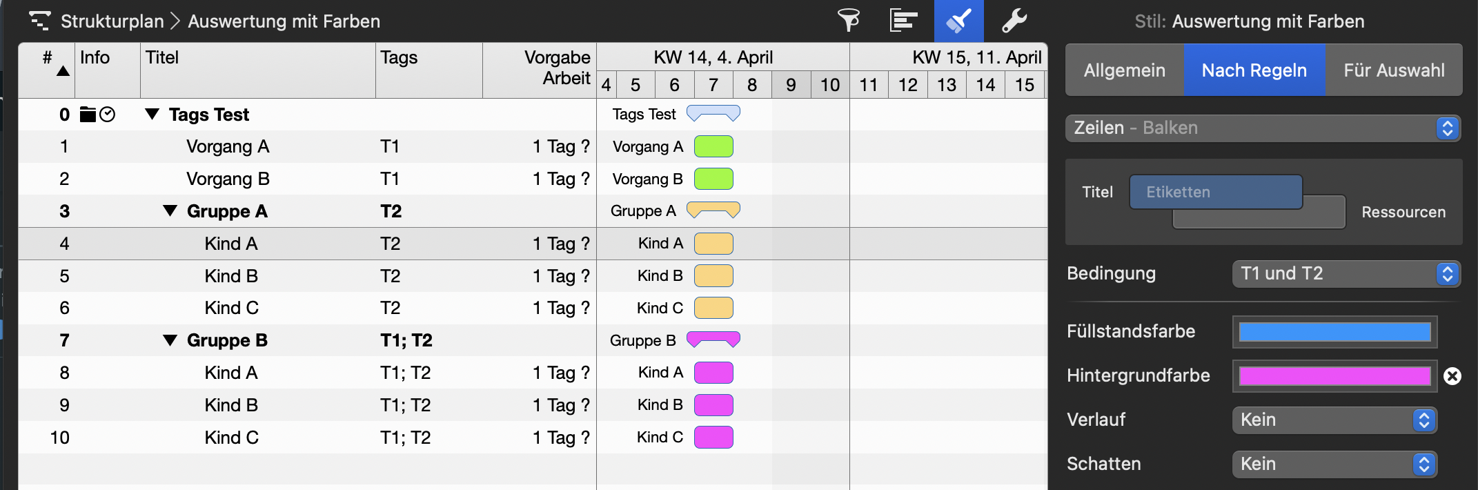 Merlin Project - Farben nach Tags