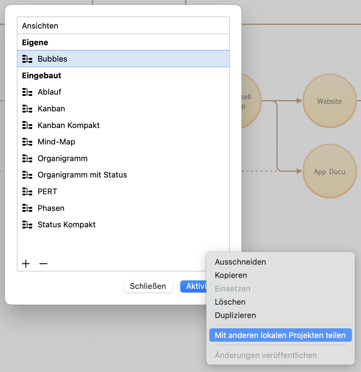 Merlin Project Vorlage Bubble-Diagramm
