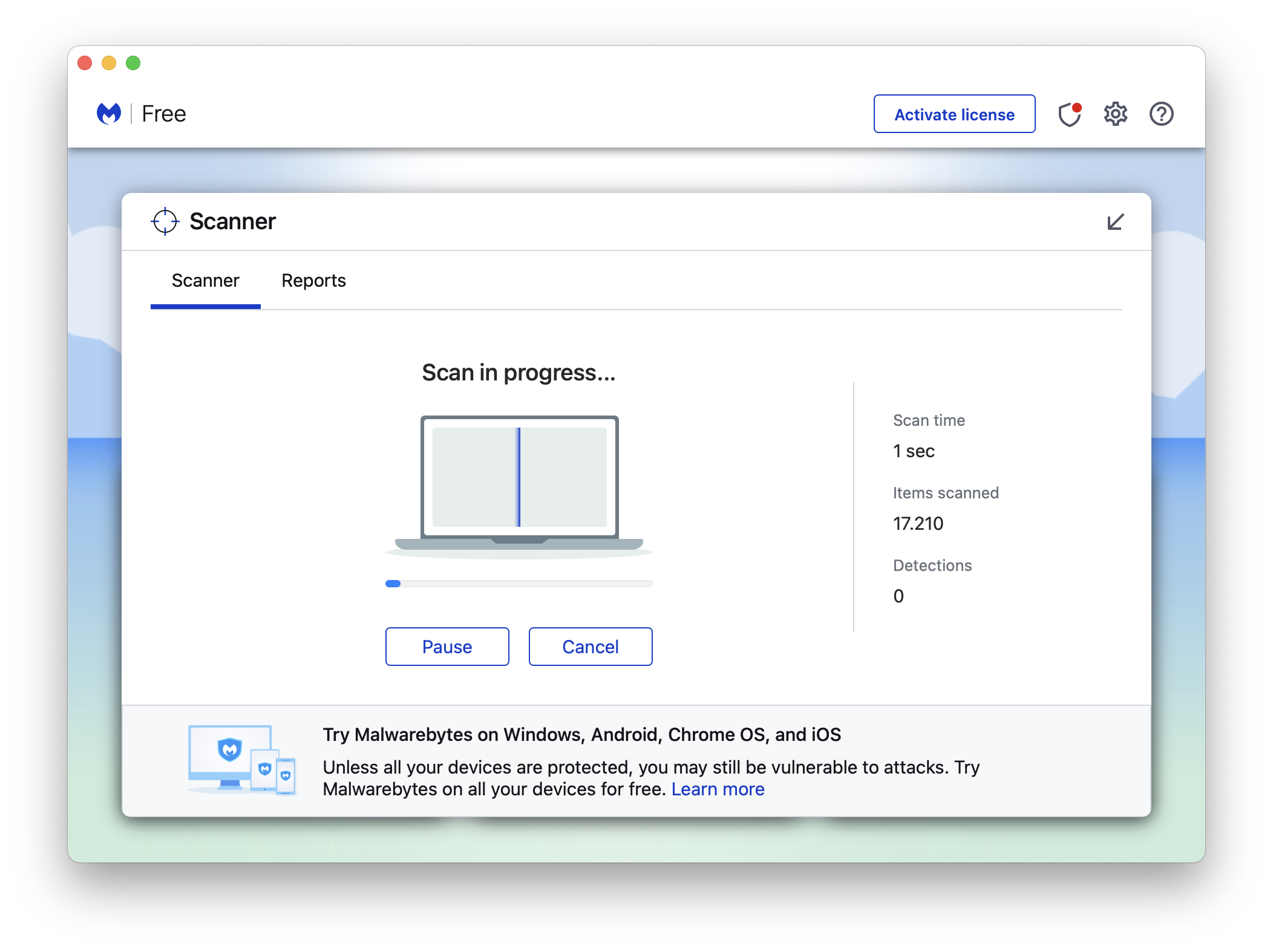 Malwarebytes Mac scan for malware