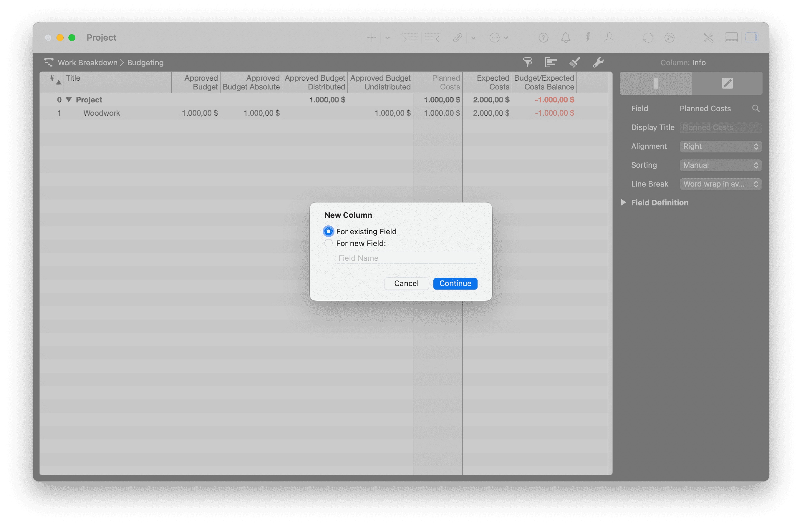 New column New column