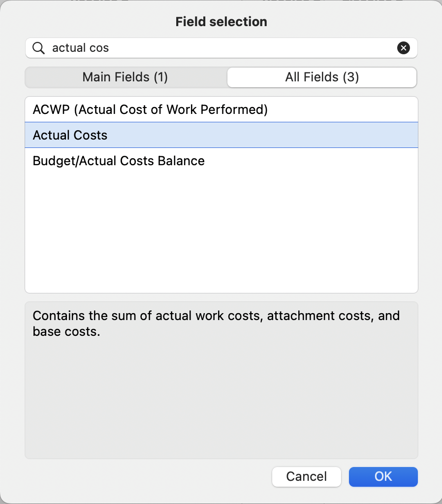 Actual Costs
