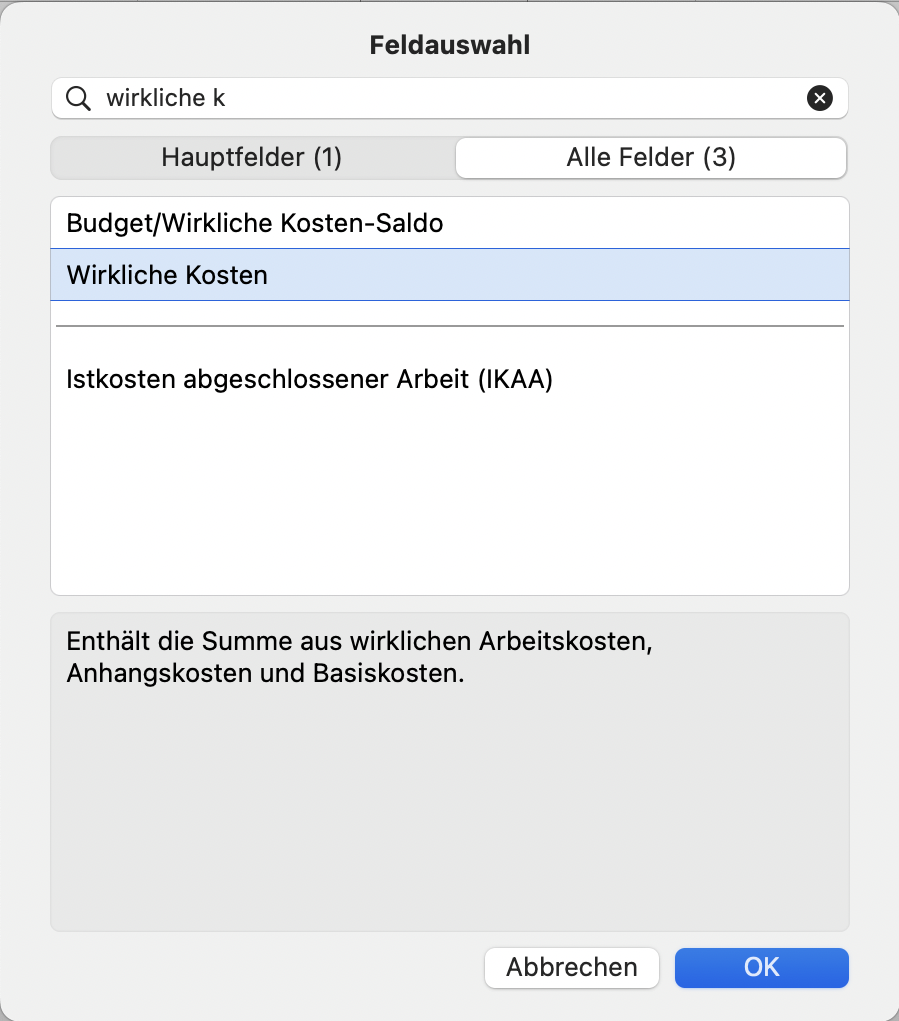 Wirkliche Kosten Wirkliche Kosten