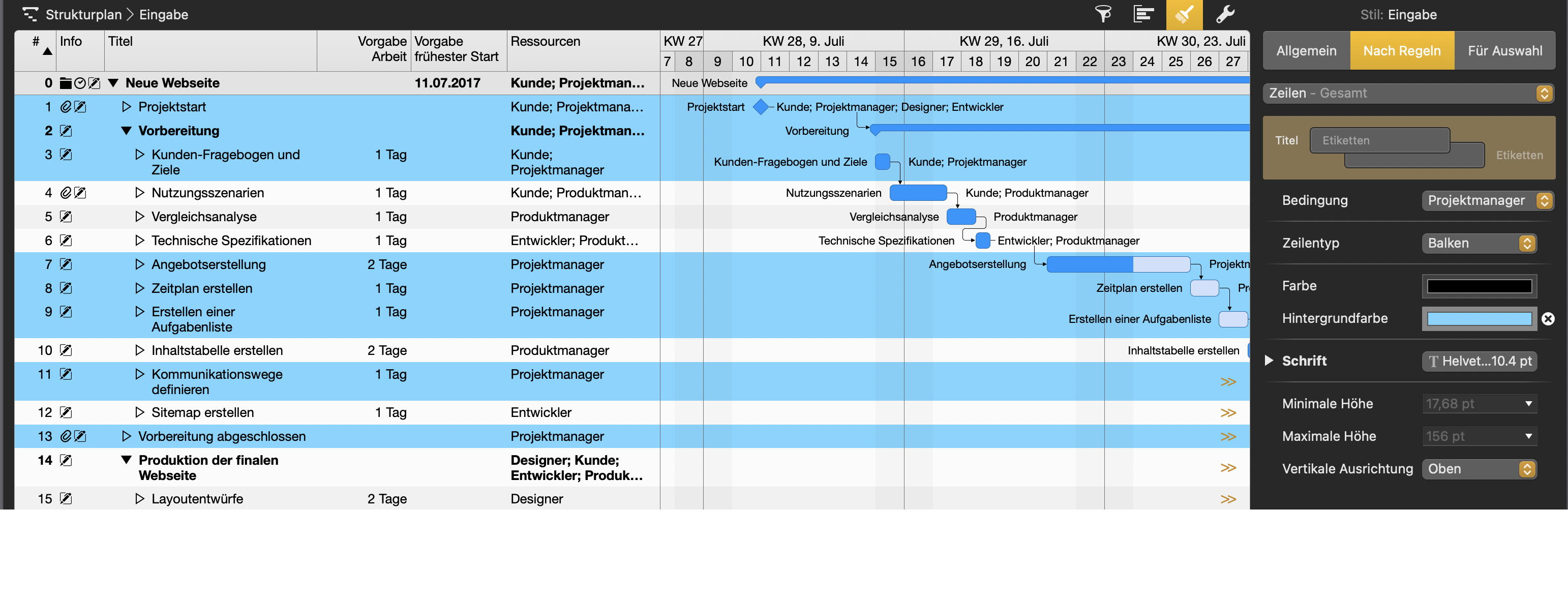 Zuweisung mit Hintergrundfarbe hervorheben Zuweisung mit Hintergrundfarbe hervorheben