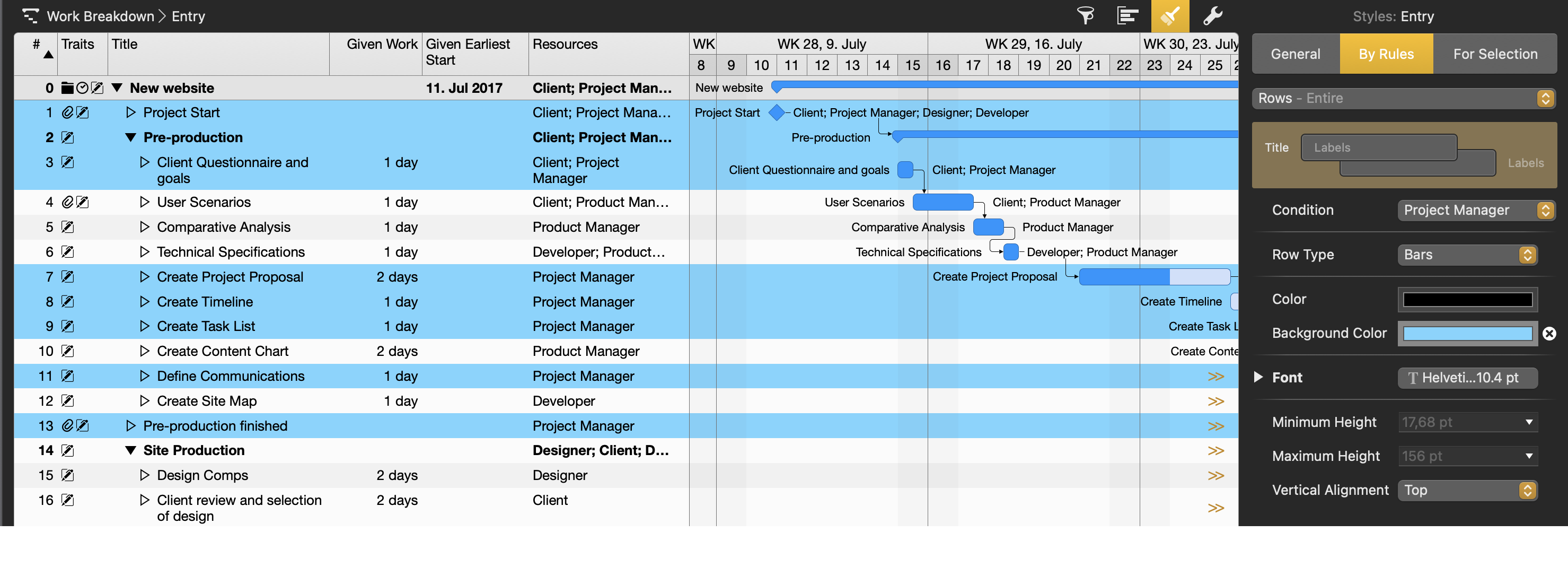 Highlight assignment with background color Highlight assignment with background color