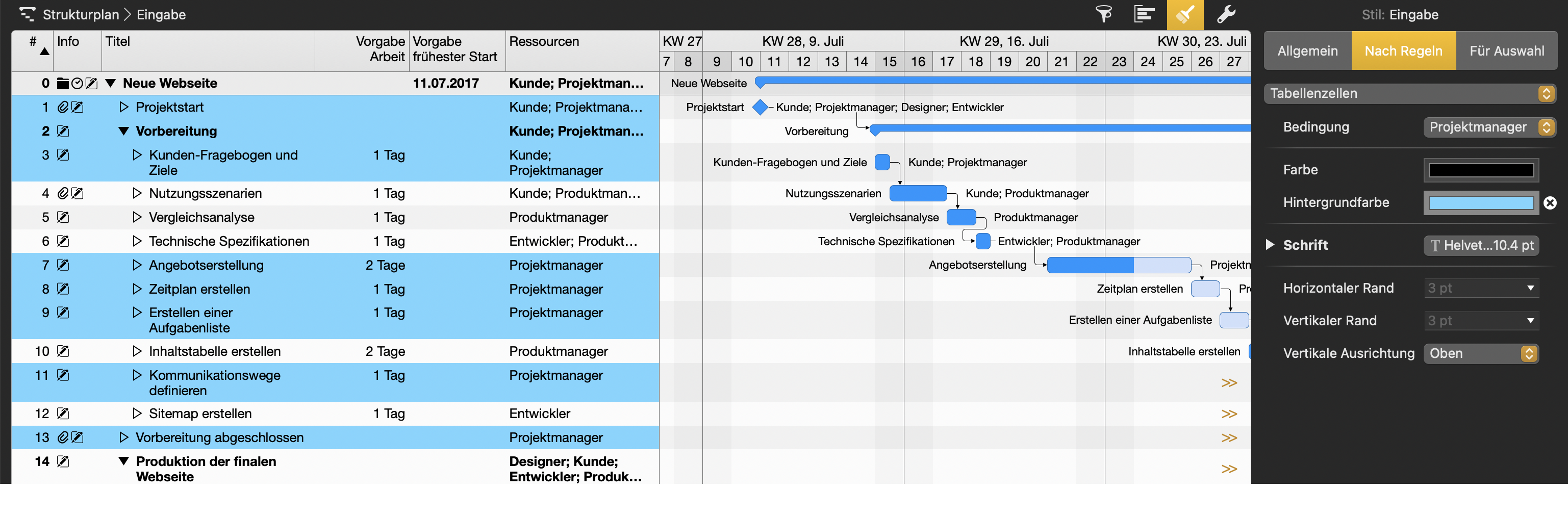 Zuweisung mit Hintergrundfarbe nur in der Gliederung hervorheben Zuweisung mit Hintergrundfarbe nur in der Gliederung hervorheben