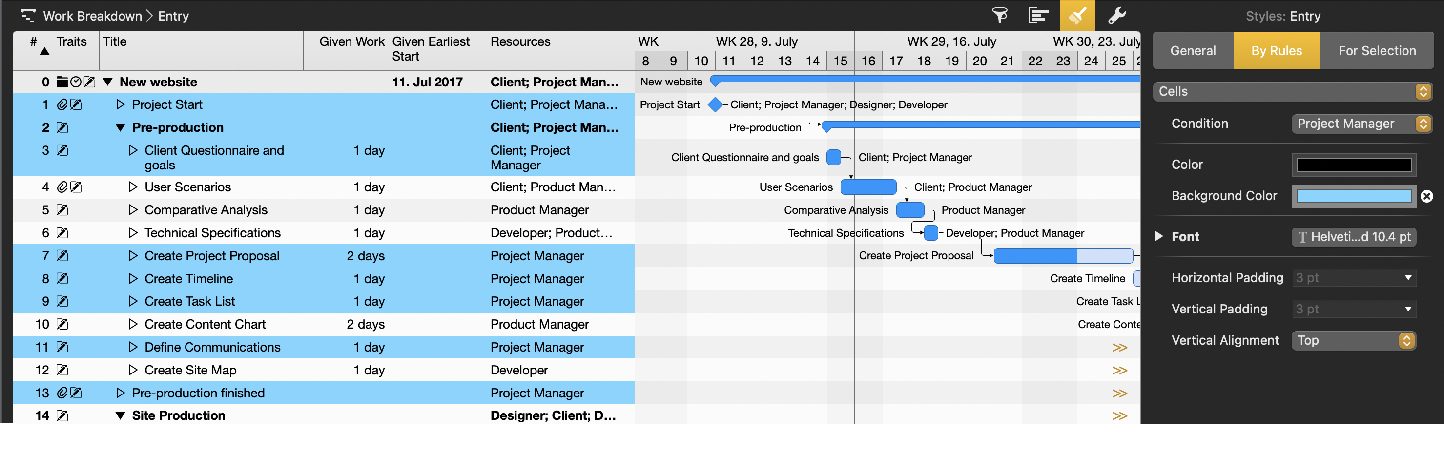 Highlight assignment with background color only in Outline Highlight assignment with background color only in Outline