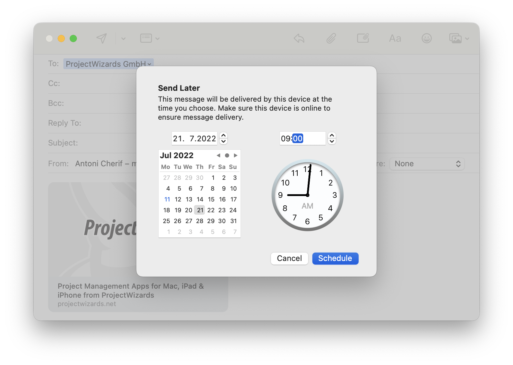 Mail scheduling Mail scheduling