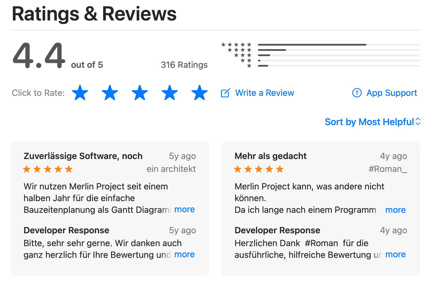 Bewertungen im App Store Bewertungen im App Store