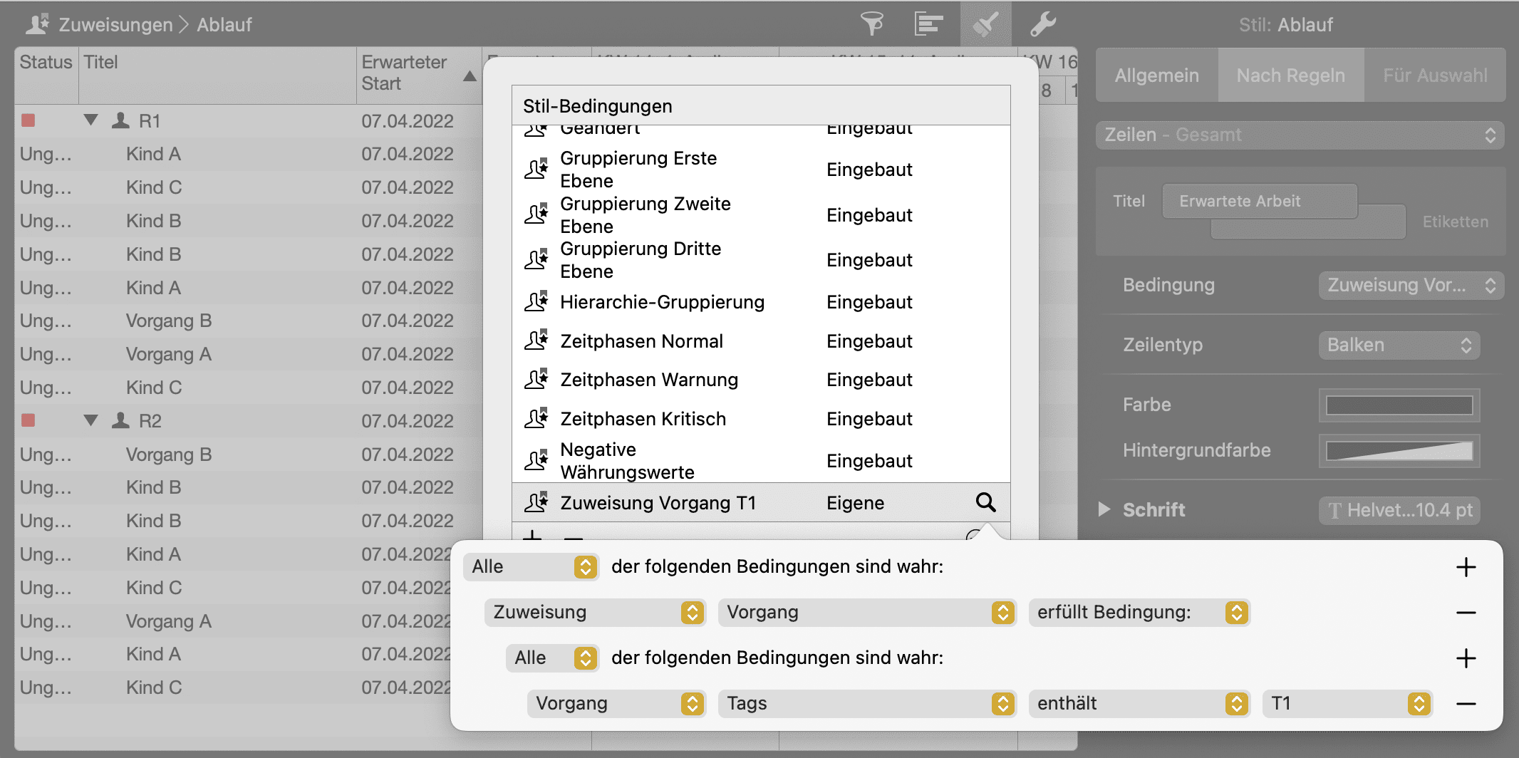Merlin Project - Zuweisung: Stilinspektor Bedingung erstellen