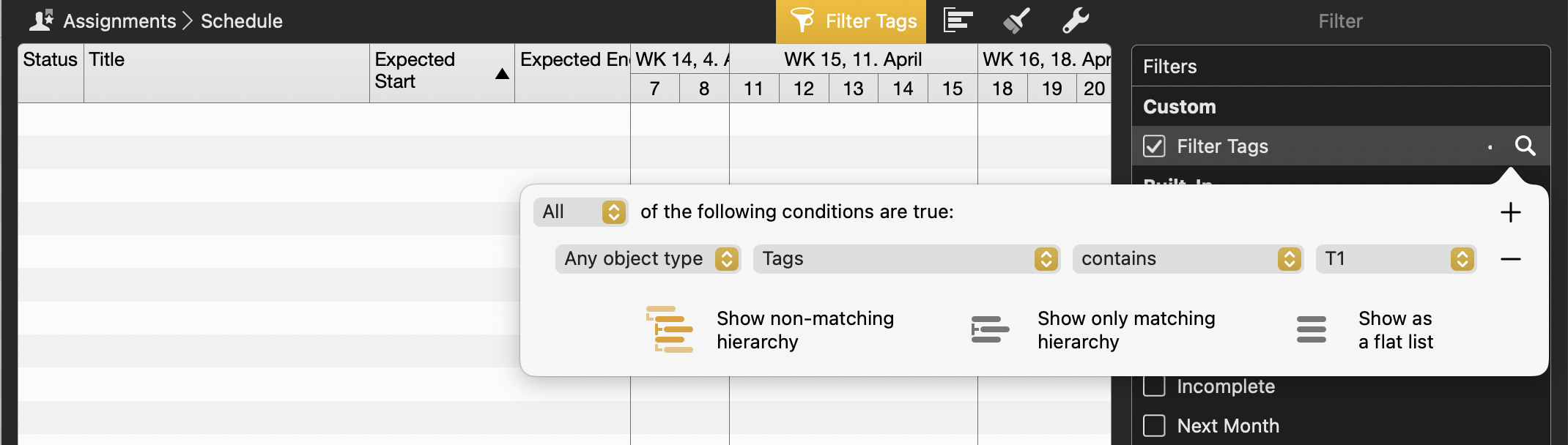 Merlin Project - Assignment: Filter tag