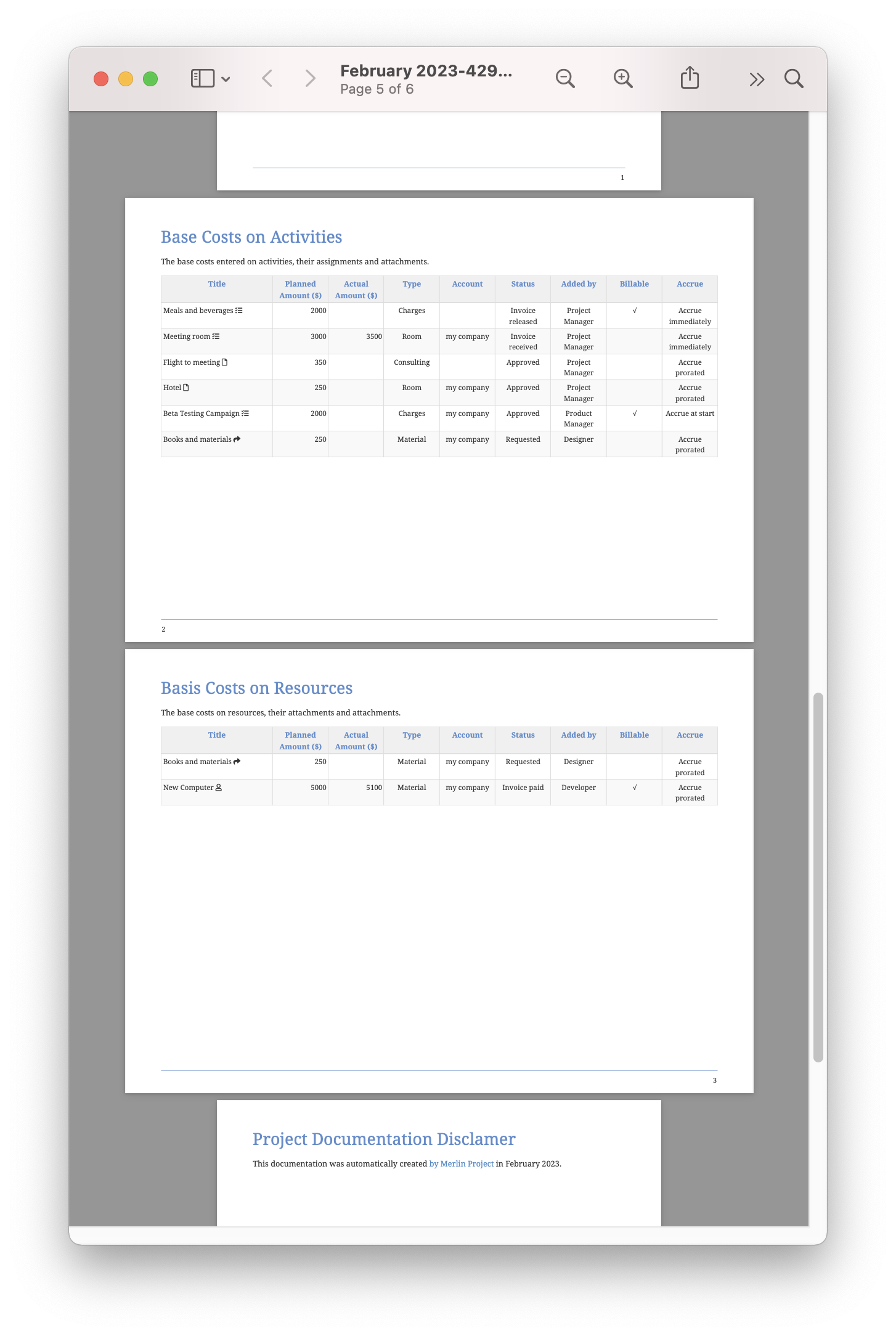 Base Cost Report: Mixed Orientation of Pages Base Cost Report: Mixed Orientation of Pages