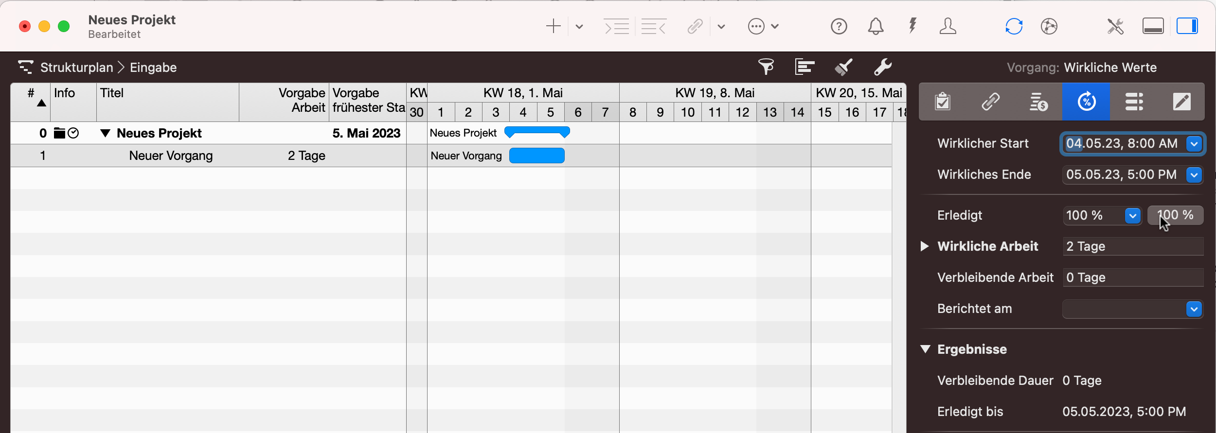 Merlin Projekt - Eingabe des Fortschritts als 100% Prozent Merlin Projekt - Eingabe des Fortschritts als 100% Prozent