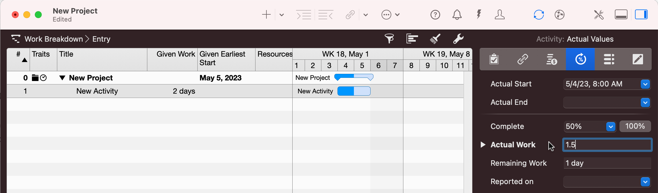 Merlin Project - Entering the new actual Work Merlin Project - Entering the new actual Work