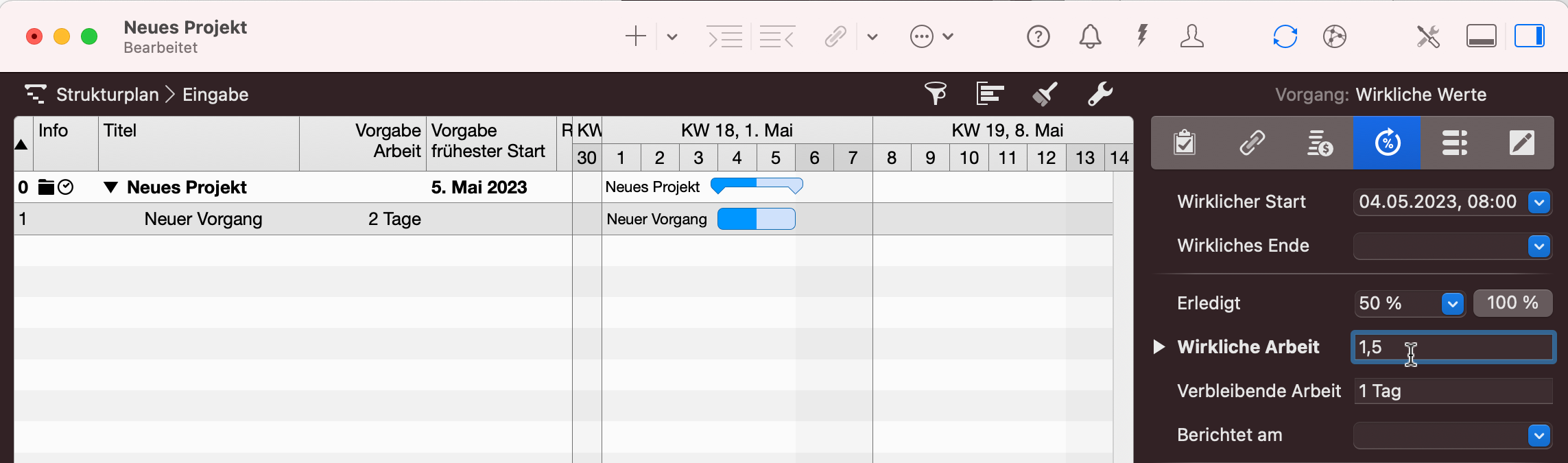 Merlin Project - Anpassung der Wirklichen Arbeit