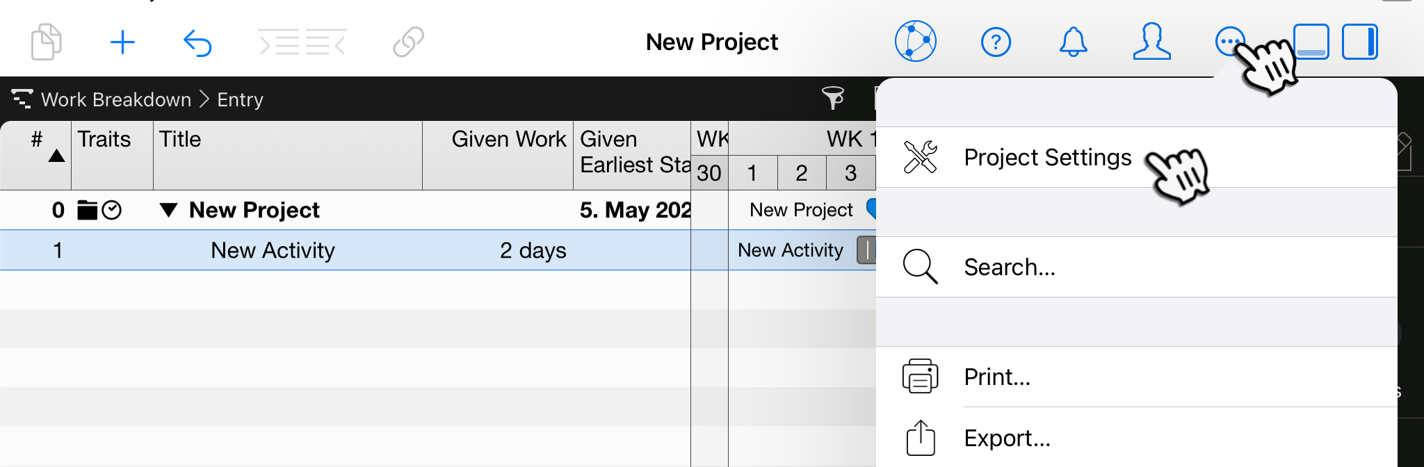 Merlin Project on the iPad - Project Settings Merlin Project on the iPad - Project Settings