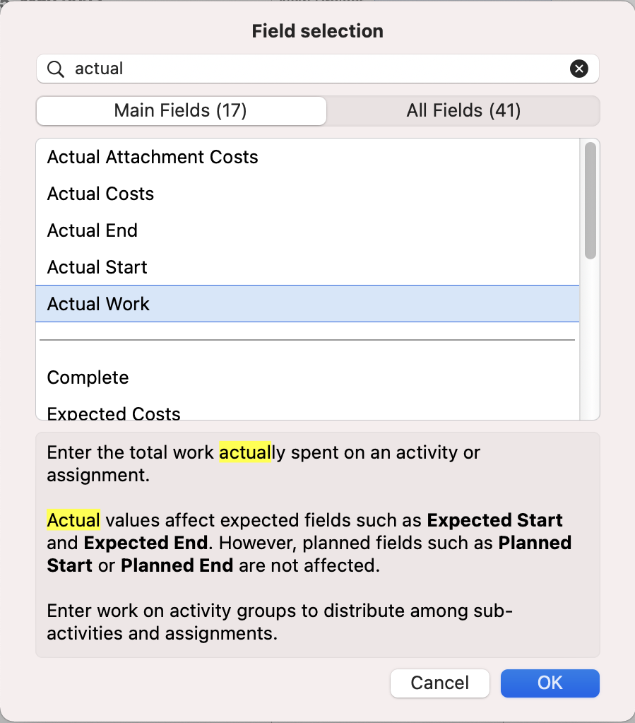 Merlin Project - Actual Fields