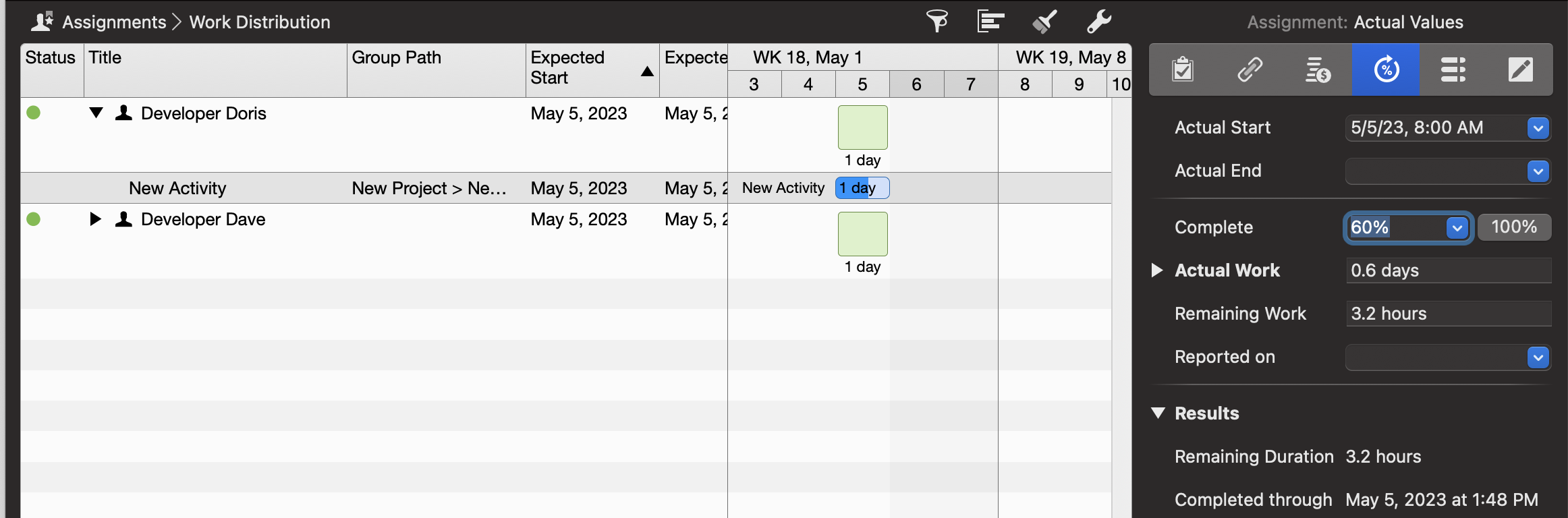 Merlin Project - Progress Entered On The Assignments View Merlin Project - Progress Entered On The Assignments View