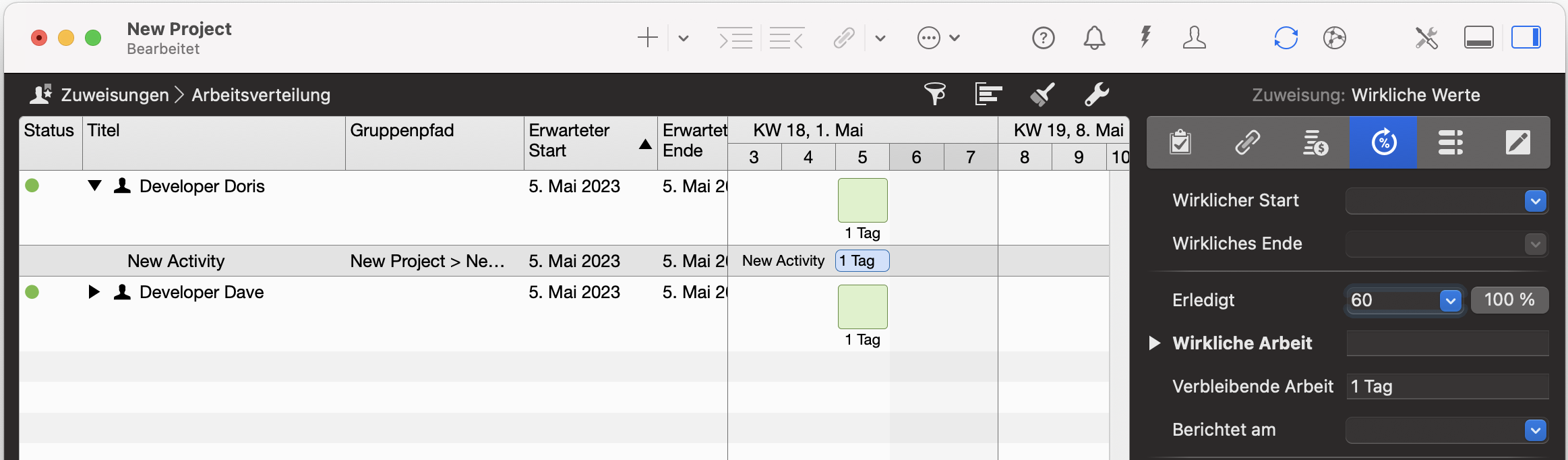 Merlin Project - Eingabe des gegenwärtigen Fortschritts an den Zuweisungen Merlin Project - Eingabe des gegenwärtigen Fortschritts an den Zuweisungen