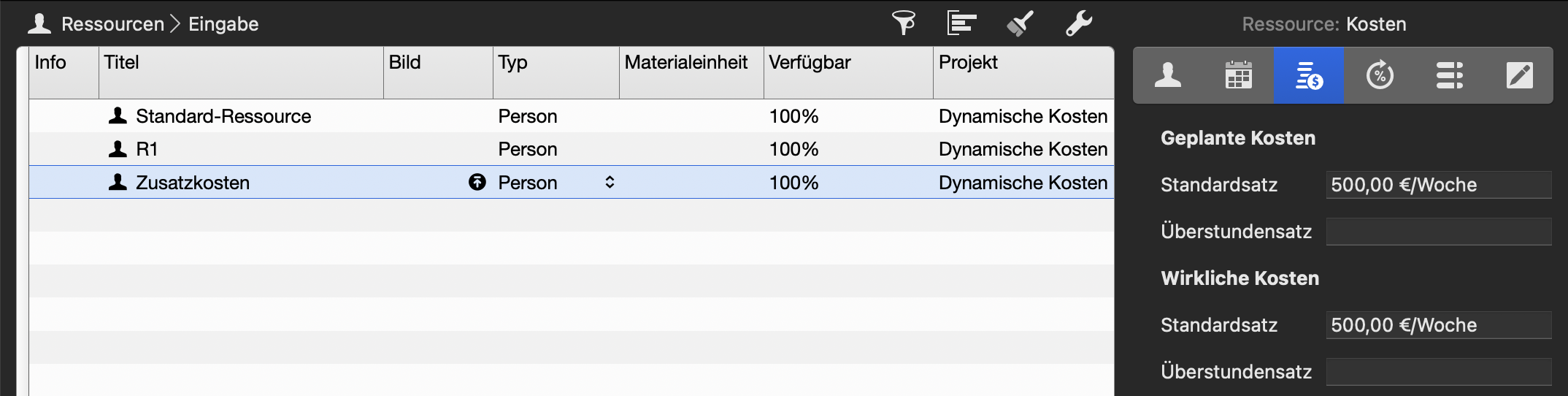 Zusatzkosten pro Woche Zusatzkosten pro Woche