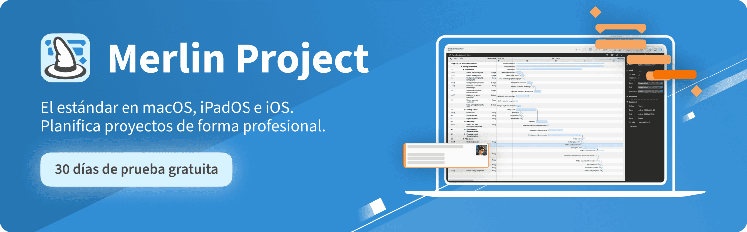Merlin Project - el estándar en macOS, iPadOS e iOS. Planifica proyectos de forma profesional. Merlin Project - el estándar en macOS, iPadOS e iOS. Planifica proyectos de forma profesional.