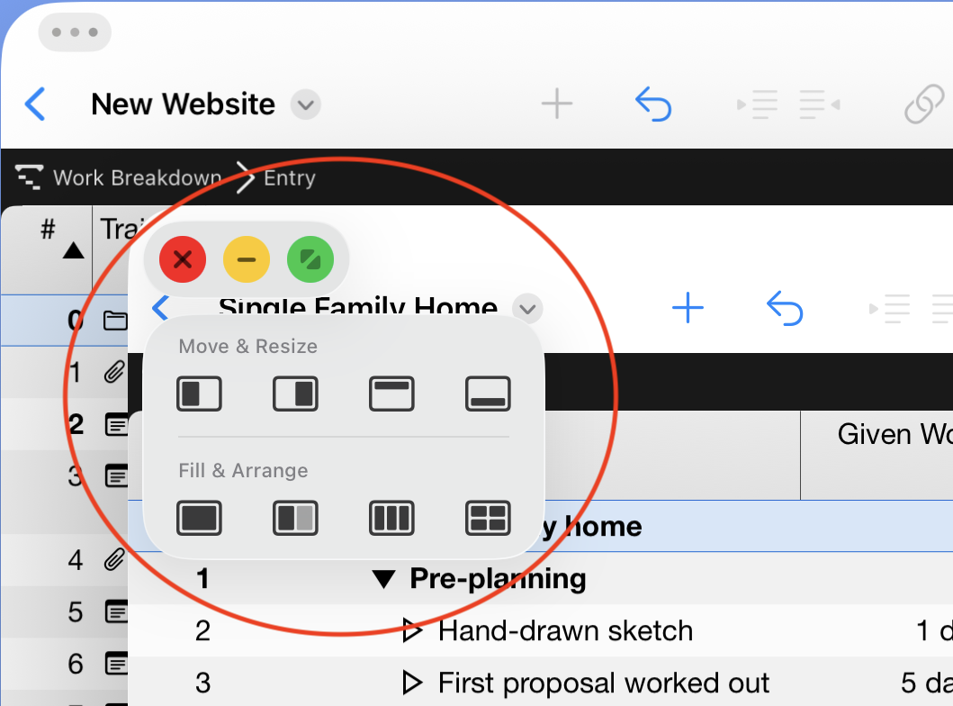 Window layout options