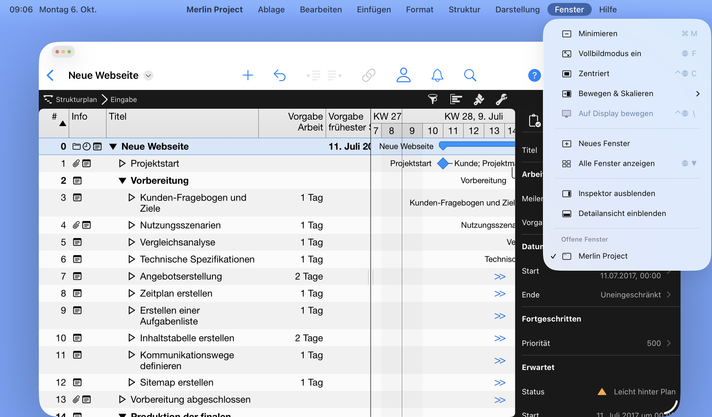 Neues Fenster aus Menü erstellen