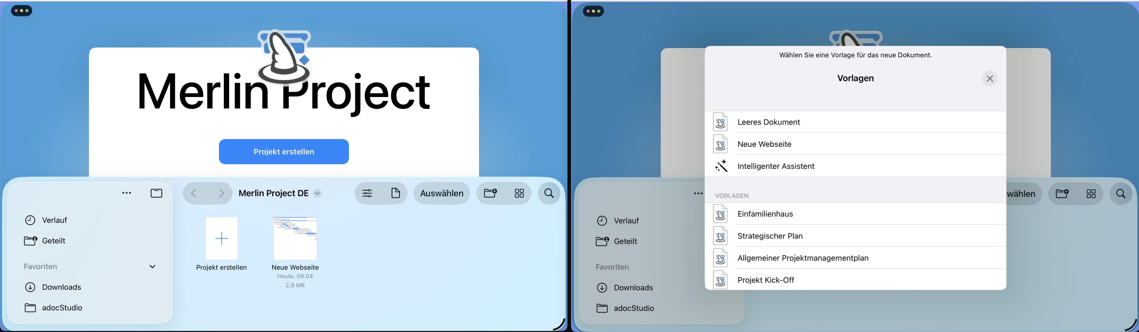 Neues Dokument erstellen Neues Dokument erstellen