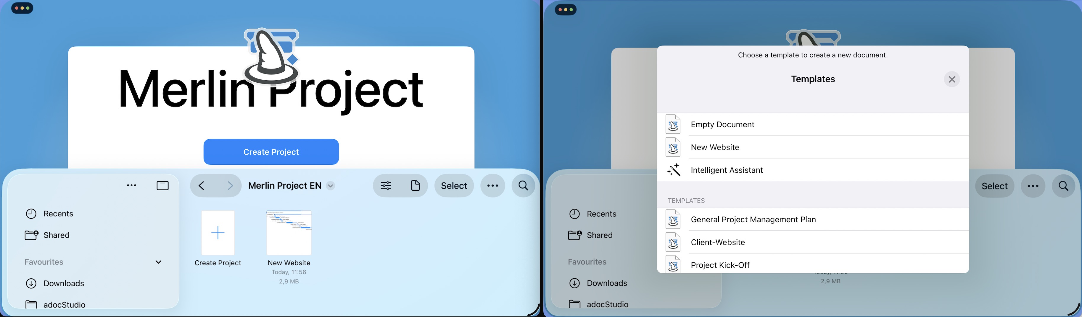 Create new document