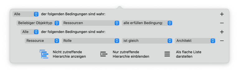 Filtern nach Rolle in Merlin Project