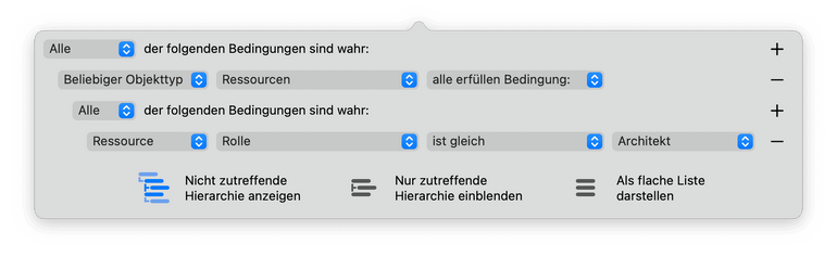 Filtern nach Rolle in Merlin Project