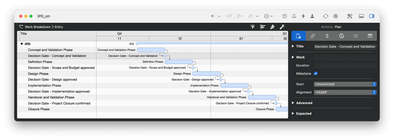 Implement IPD phases in Merlin Project with decision gates
