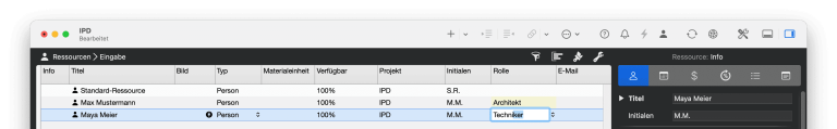 Ressourcen mit eigener Rolle in Merlin Project Ressourcen mit eigener Rolle in Merlin Project