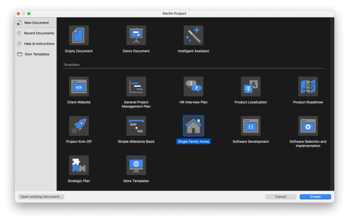 Templates for shell, fit-out and MEP