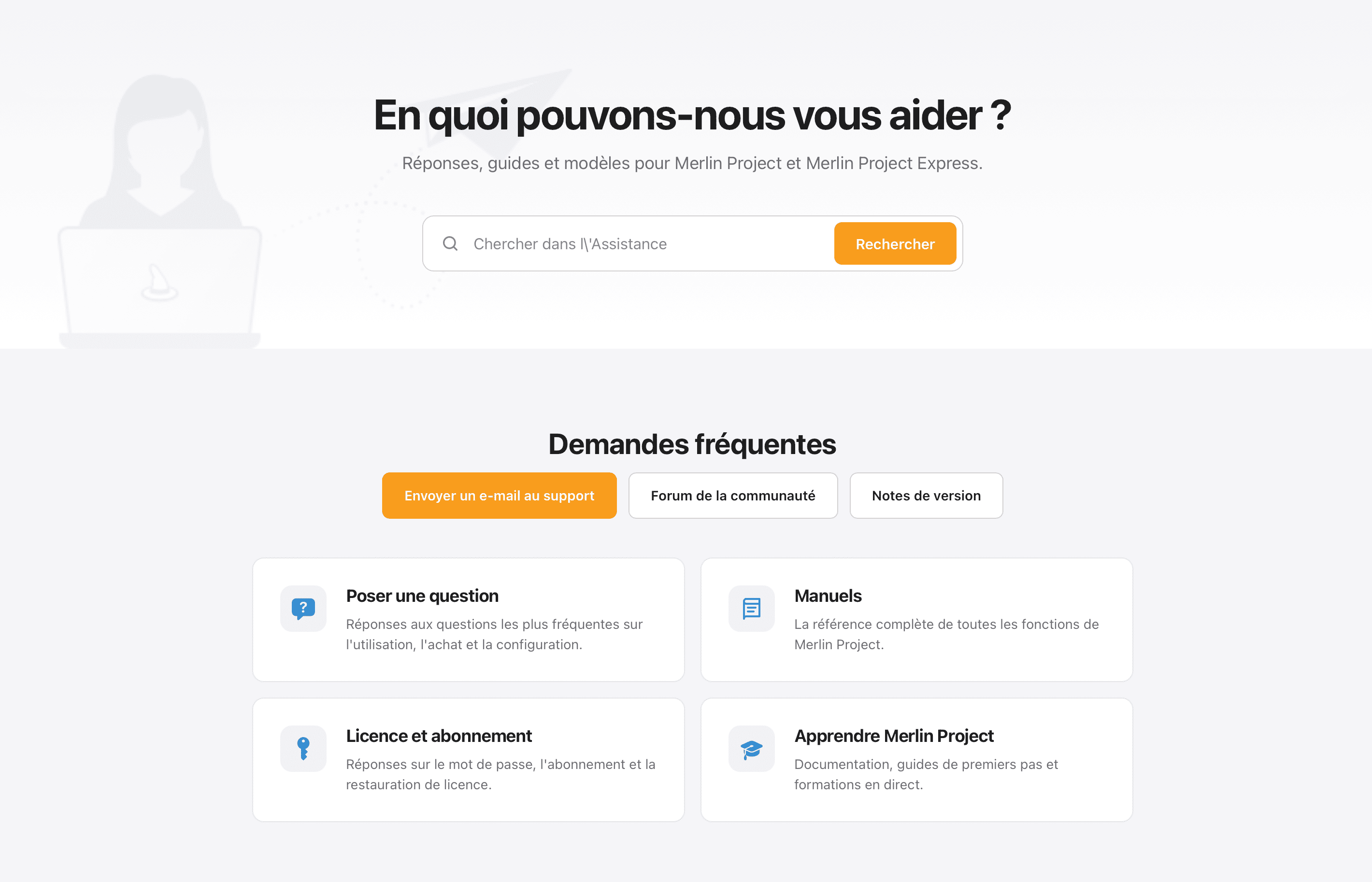 Le nouvel espace d'assistance affiche d'abord les sujets les plus fréquents Le nouvel espace d'assistance affiche d'abord les sujets les plus fréquents