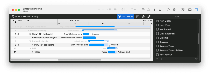 Filters for critical path and lookahead