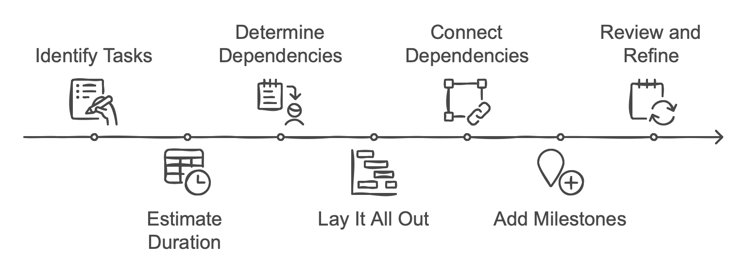 Étapes de création d'un diagramme de Gantt